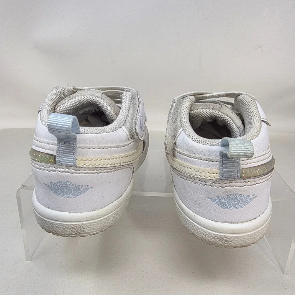 Jordan 1 Low Alt Toddler 8C White Iridescent Glitter FQ9114-100 Fair Condition